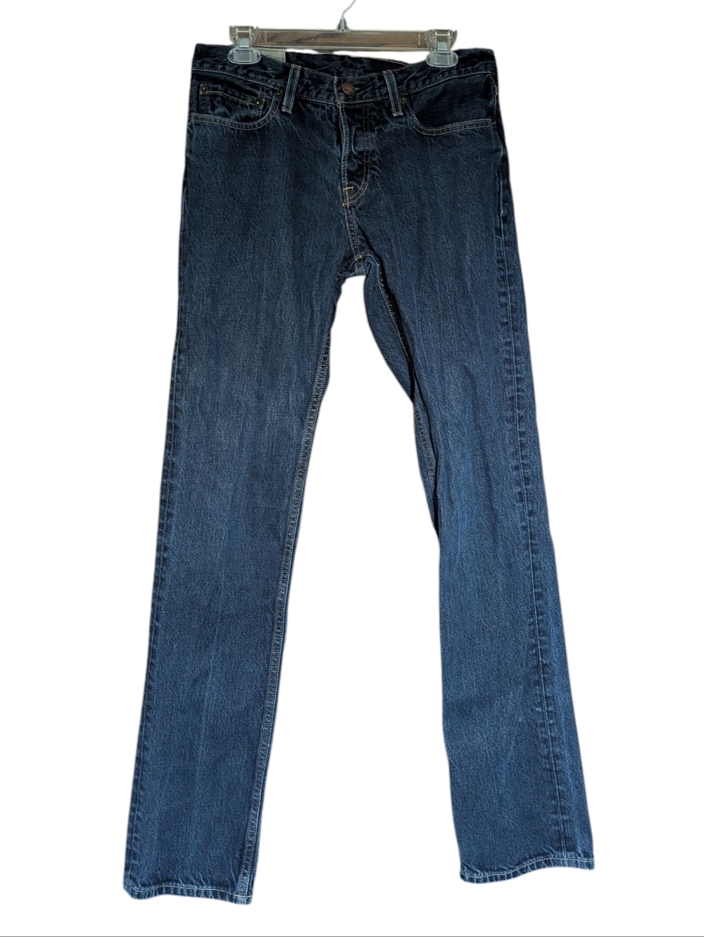 Hollister Men's Jeans Straight Leg Button Fly Classic Casual Denim Dark‎ 32 x 34